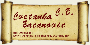 Cvetanka Bacanović vizit kartica